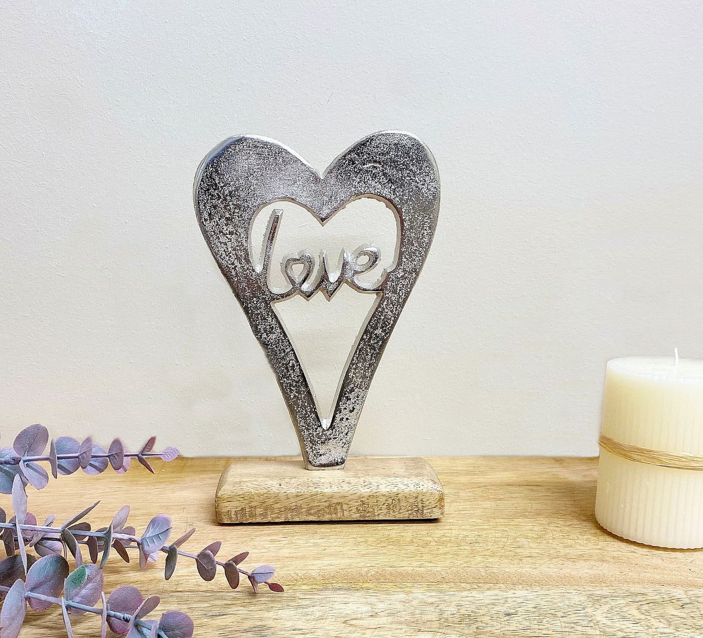 metal-silver-heart-love-on-a-wooden-base-smallat Willow and Wine!