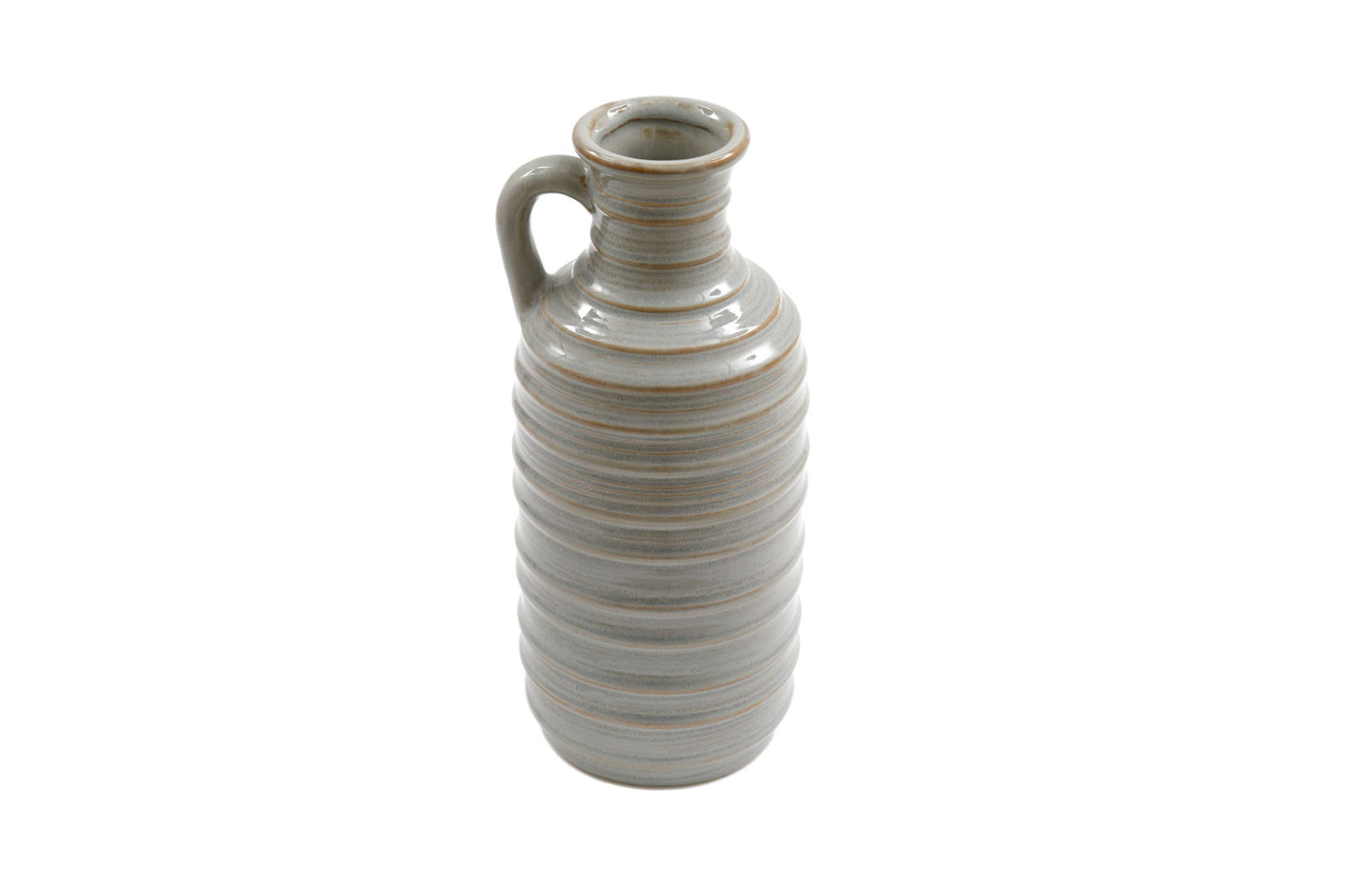 ceramic-grey-ribbed-vase-with-handle-27cmat Willow and Wine!