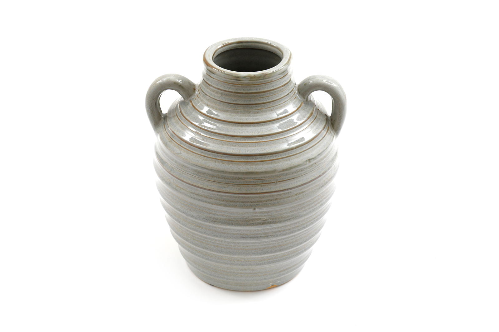 ceramic-grey-ribbed-vase-with-handles-20cmat Willow and Wine!