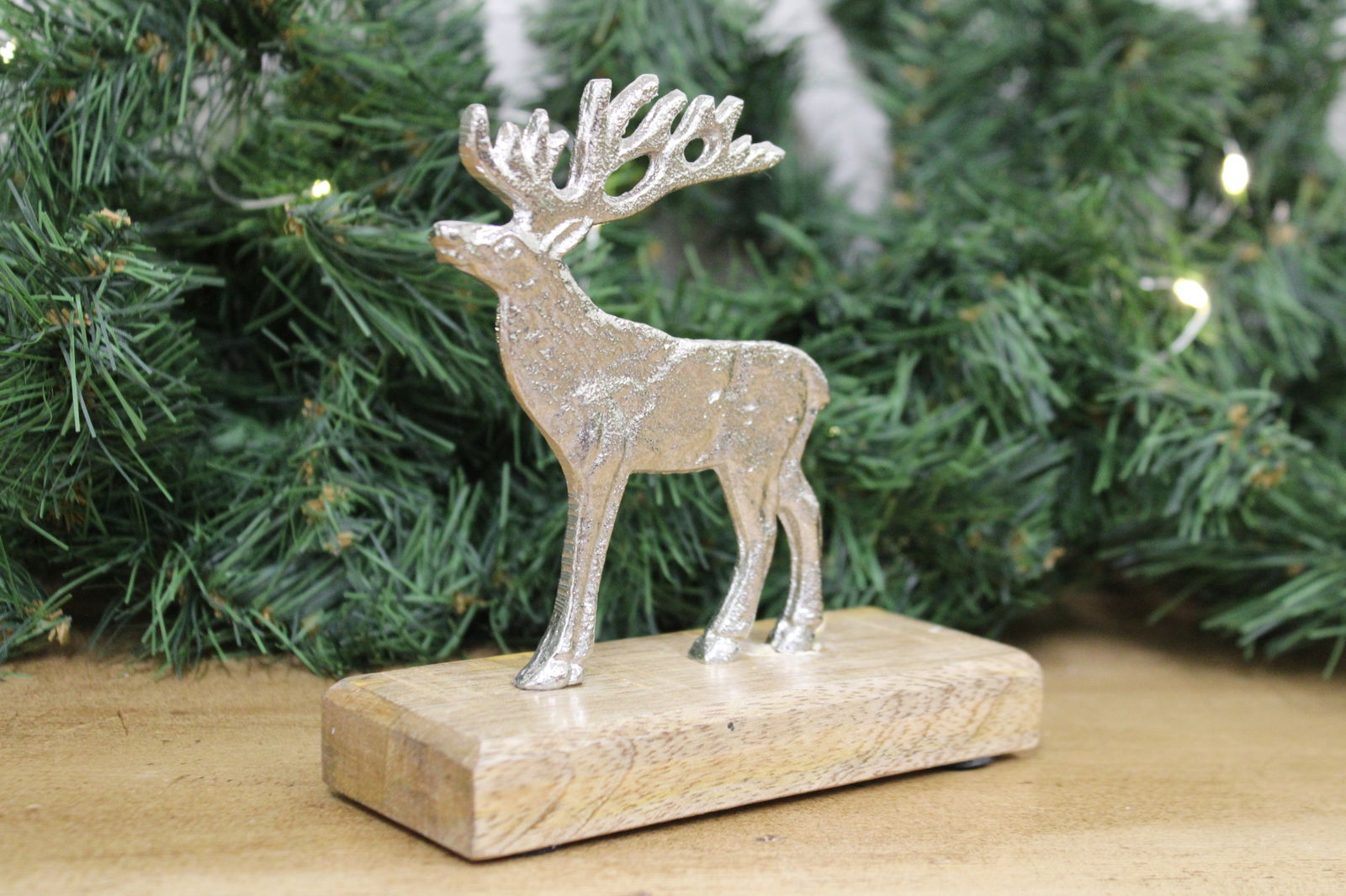 silver-reindeer-on-wood-baseat Willow and Wine!