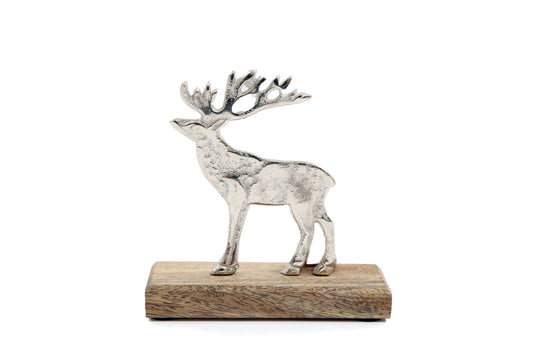 silver-reindeer-on-wood-baseat Willow and Wine!