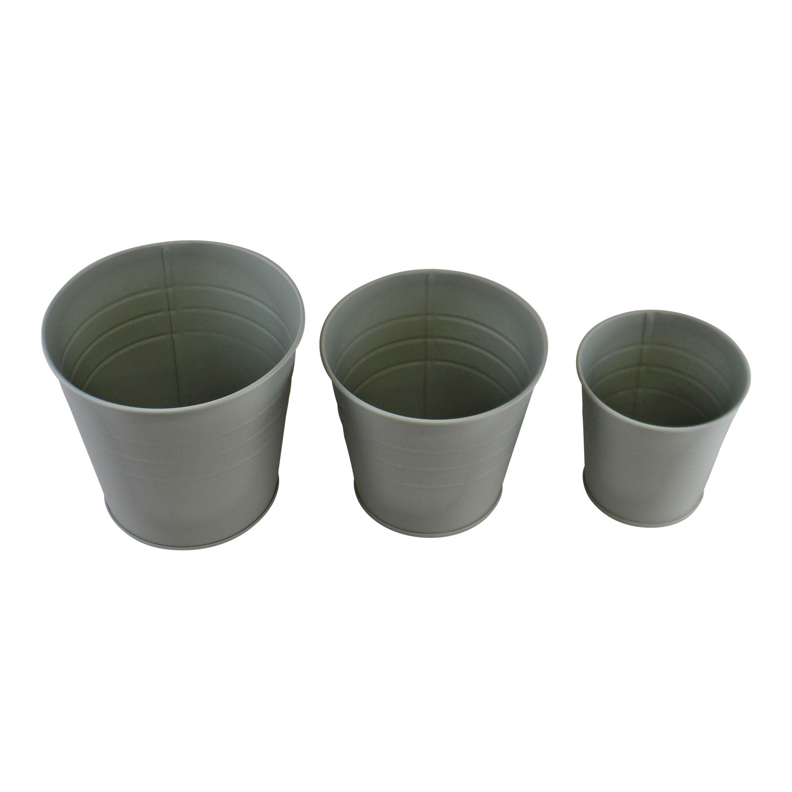 set-of-3-round-metal-planters-greenat Willow and Wine!