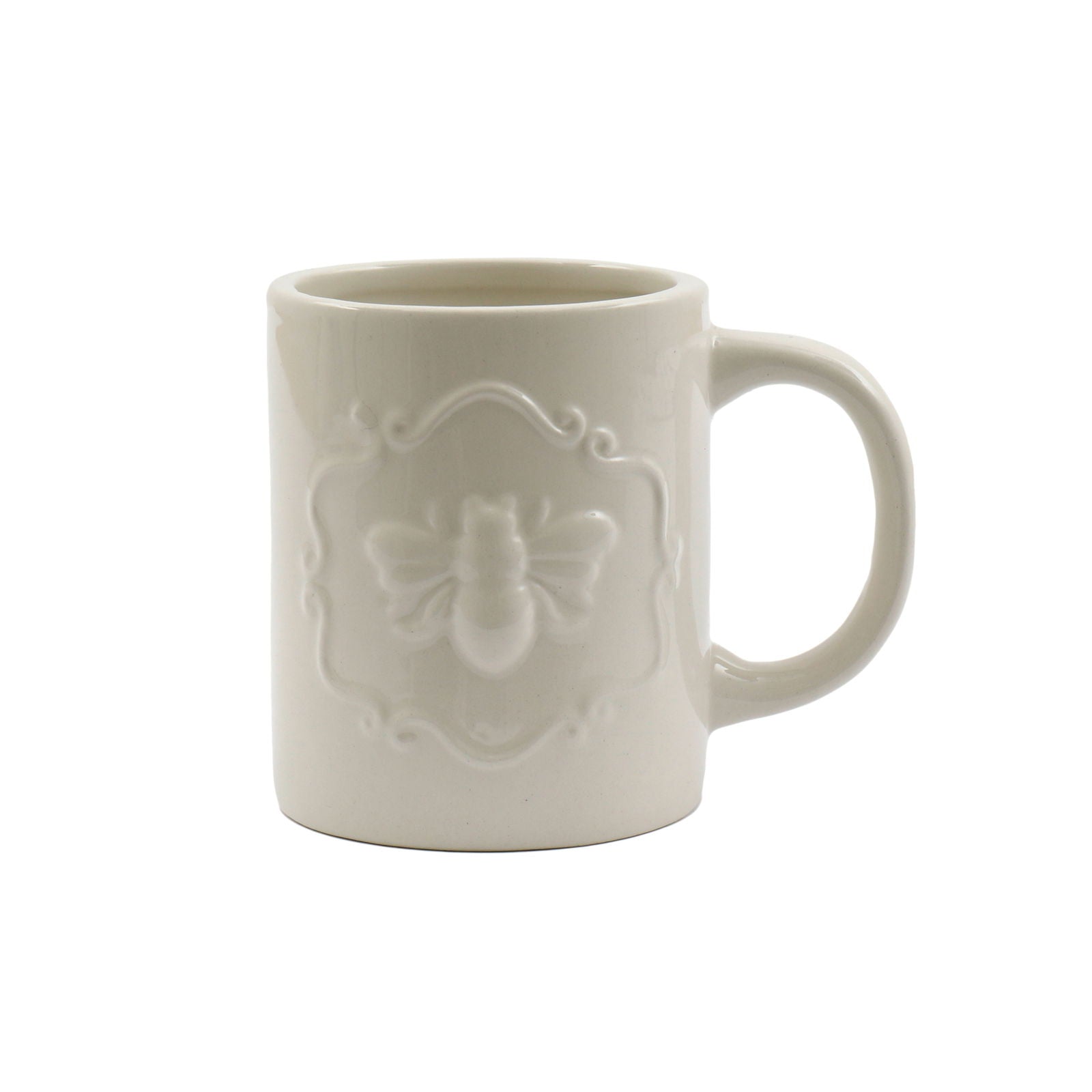 cream-ceramic-embossed-bee-mugat Willow and Wine!