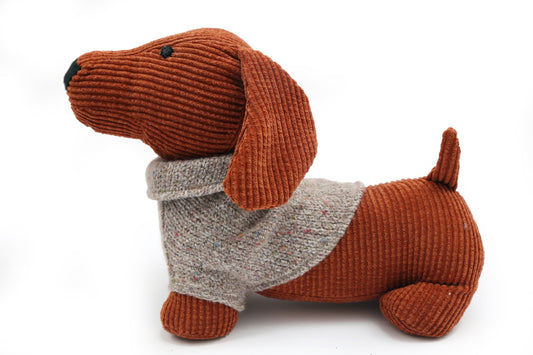 orange-dog-with-jumper-doorstopat Willow and Wine!