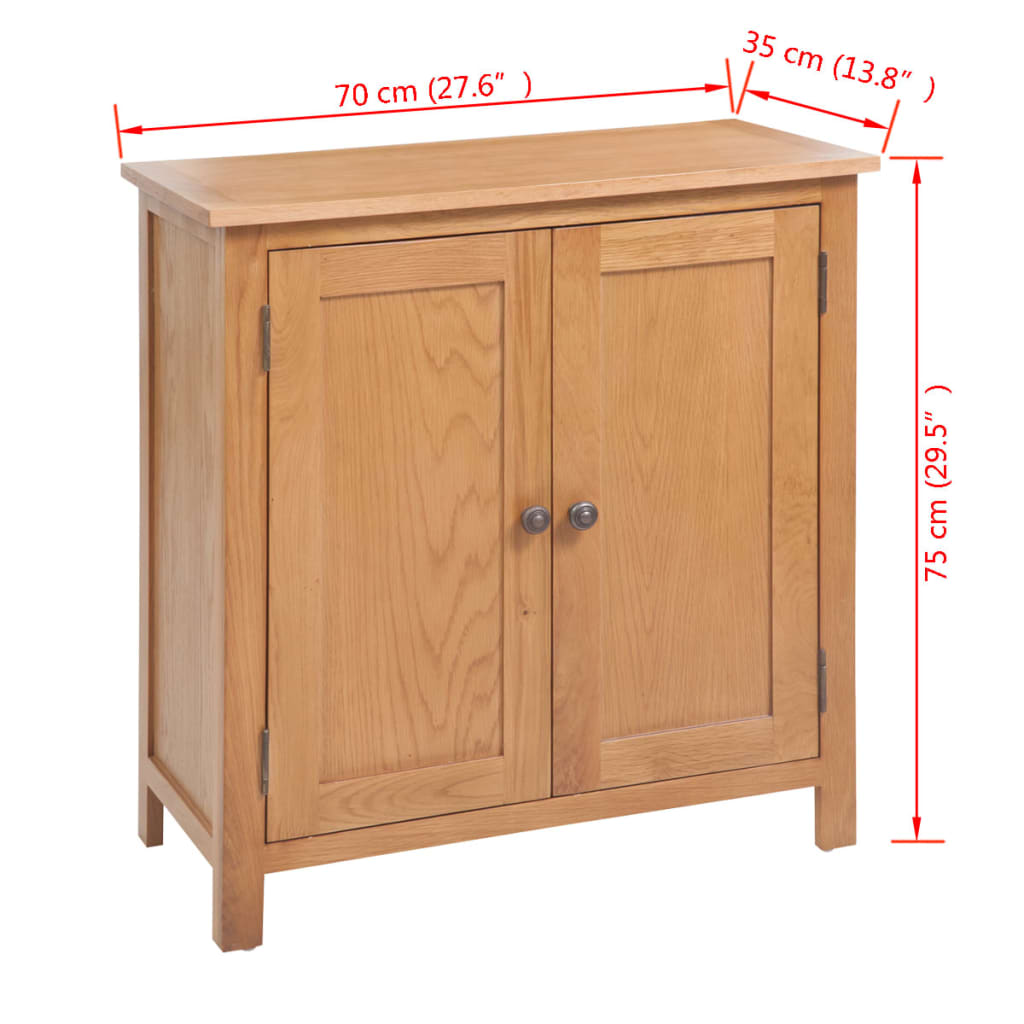 Sideboard 70x35x75 cm Solid Oak Wood Willow and Wine