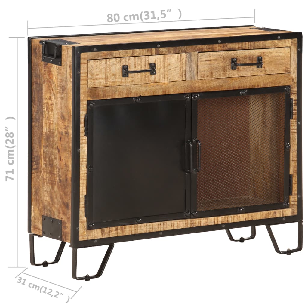 Sideboard 80x31x71 cm Solid Rough Mango Wood at Willow and Wine