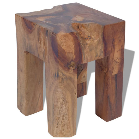 Stool Solid Teak Wood Willow and Wine
