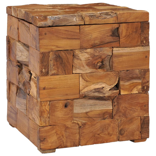 Storage Stool Solid Teak Wood at Willow and Wine