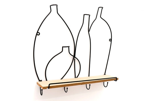 wire-bottle-design-shelf-with-4-hooksat Willow and Wine!