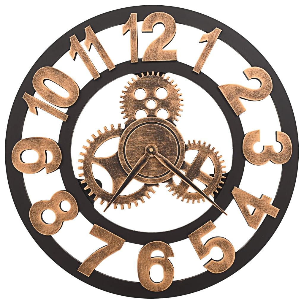 Wall Clock Metal 58 cm Golden and Black at Willow and Wine