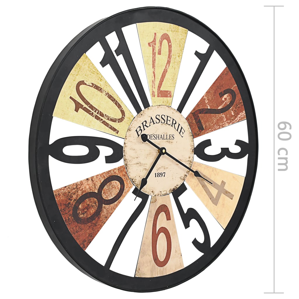 Wall Clock Metal 60 cm Multicolour at Willow and Wine