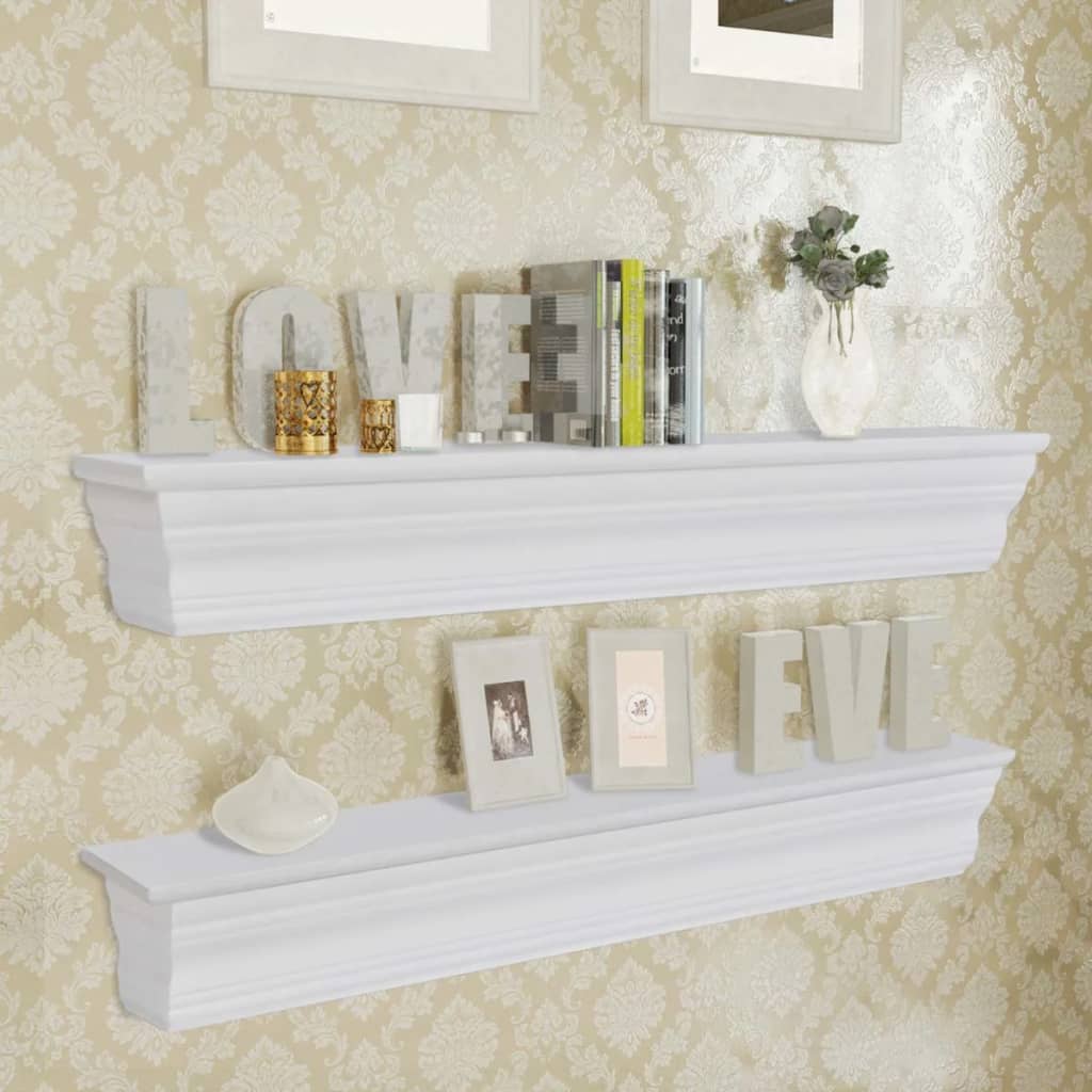 Wall Shelves Aaliyah 2 pcs White Willow and Wine