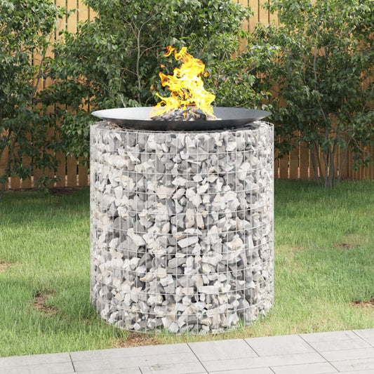 vidaXL Gabion Fire Pit Ø 100 cm Galvanised Iron