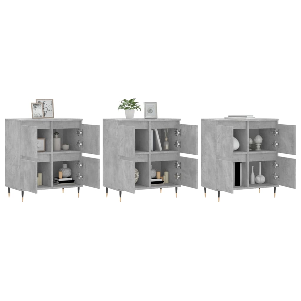 vidaXL Sideboards 3 pcs Concrete Grey Engineered Wood