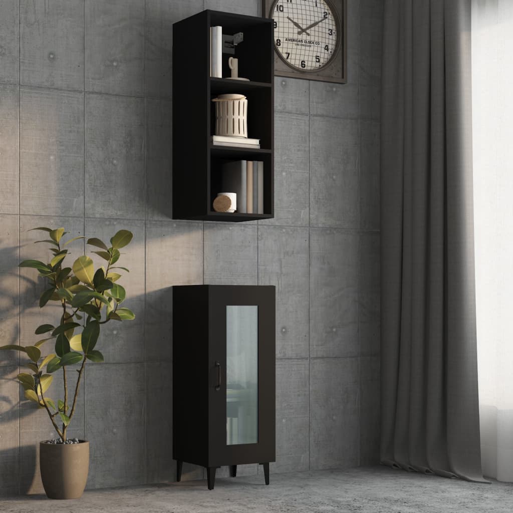 vidaXL Wall Cabinet Concrete Grey 34.5x32.5x90 cm Engineered Wood