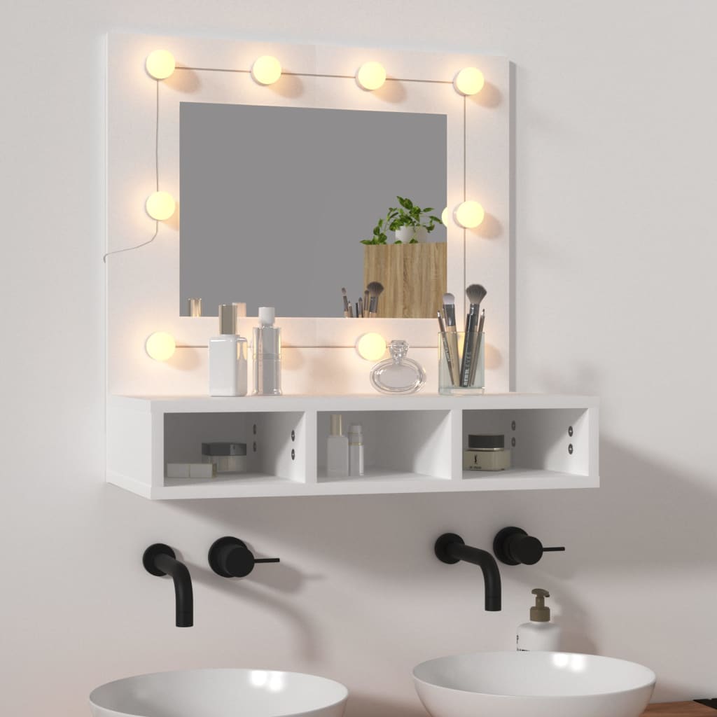 vidaXL Mirror Cabinet with LED Sonoma Oak 60x31.5x62 cm