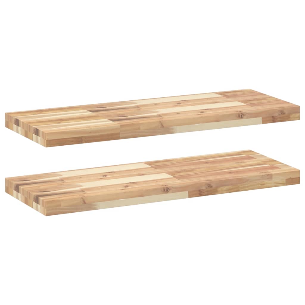 vidaXL Floating Shelves 2 pcs 100x30x4 cm Untreated Solid Wood Acacia