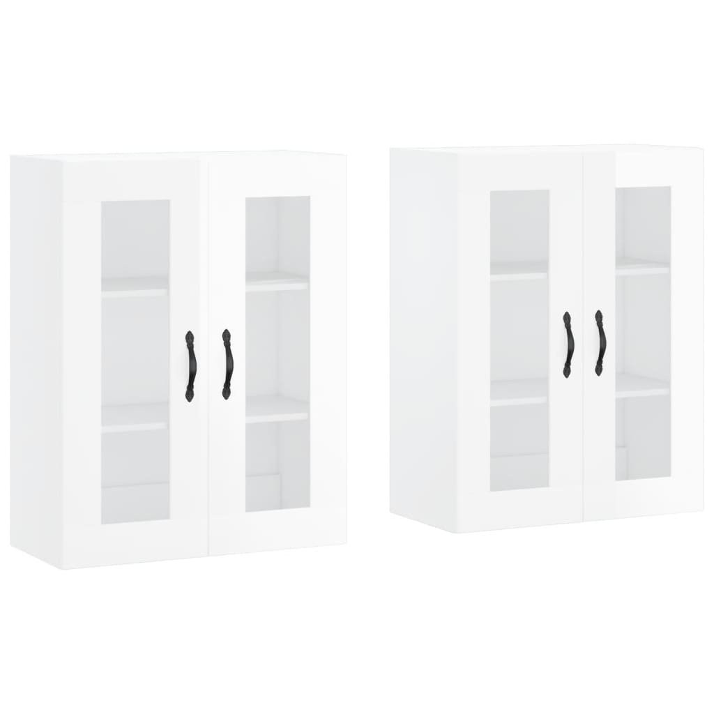 vidaXL Wall Mounted Cabinets 2 pcs High Gloss White Engineered Wood