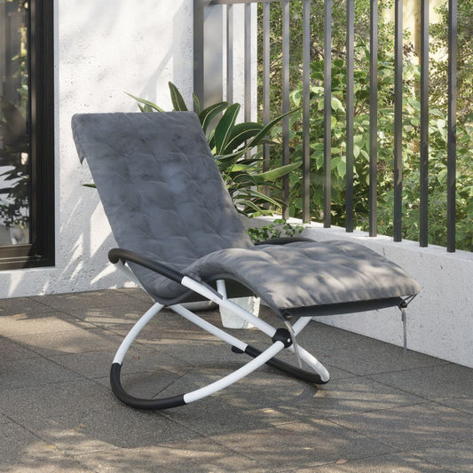 vidaXL Sun Lounger Cushion Grey 160x50x10 cm Faux Suede Leather