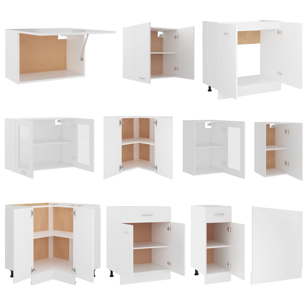 vidaXL 11 Piece Kitchen Cabinet Set White Engineered Wood