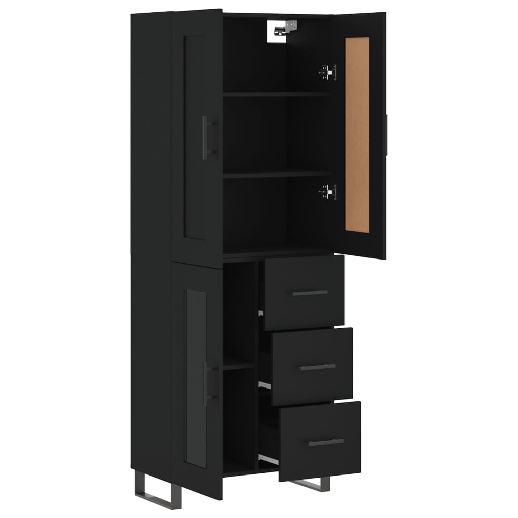 vidaXL Highboard Black 69.5x34x180 cm Engineered Wood