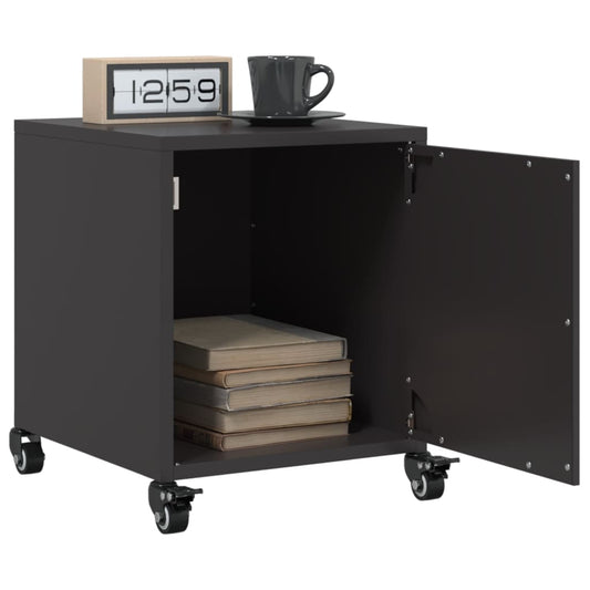 vidaXL Bedside Cabinets 2 pcs Black 36x39x43.5 cm Steel