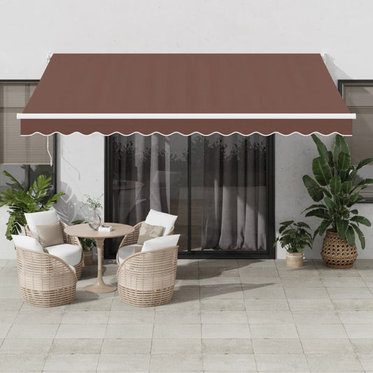 vidaXL Manual Retractable Awning Brown 400x300 cm