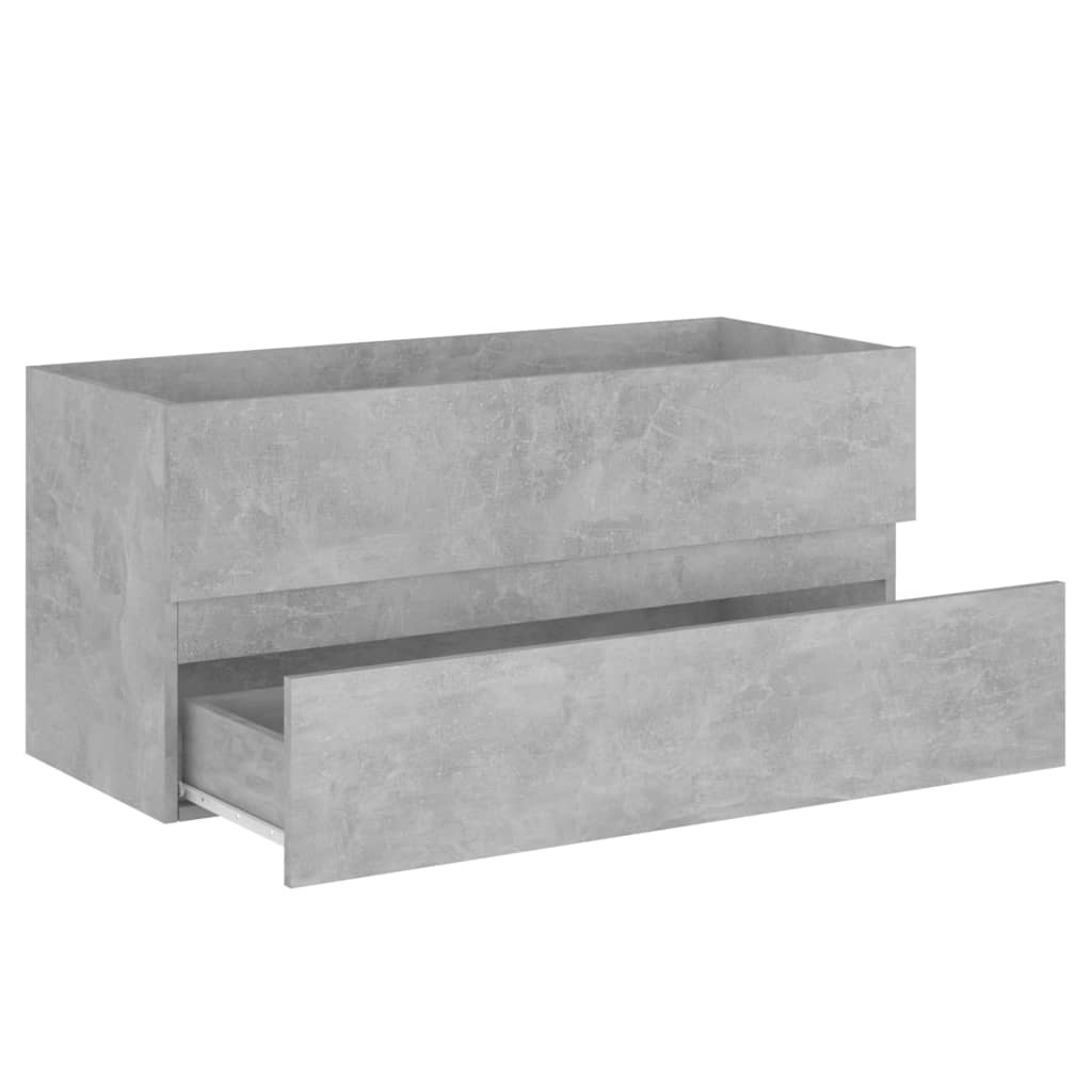 vidaXL Sink Cabinet with Built-in Basin Concrete Grey Engineered Wood