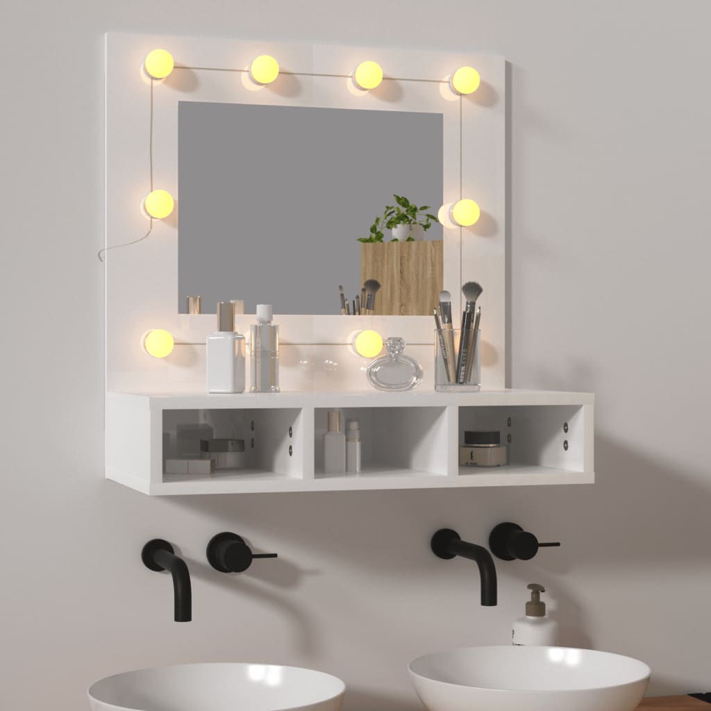 vidaXL Mirror Cabinet with LED Sonoma Oak 60x31.5x62 cm