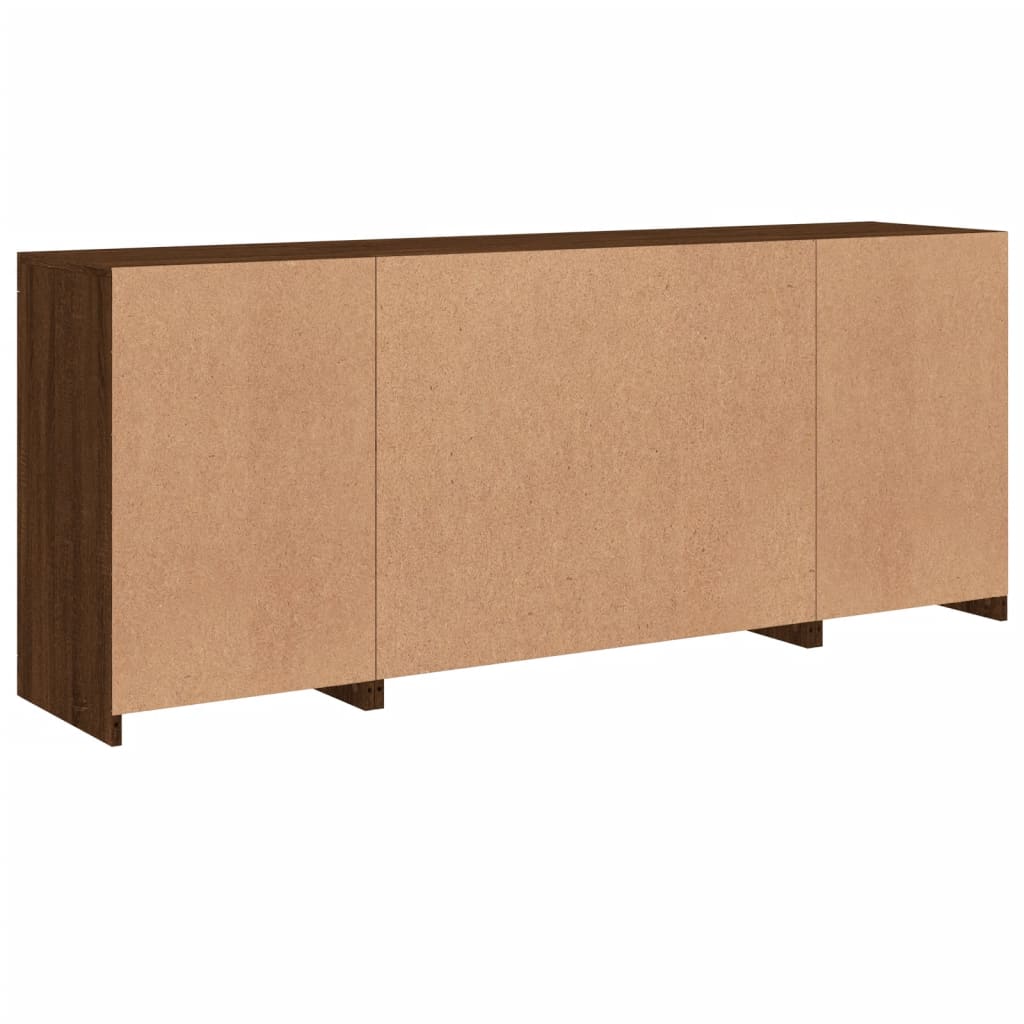 vidaXL Sideboard with LED Lights Brown Oak 163x37x67 cm