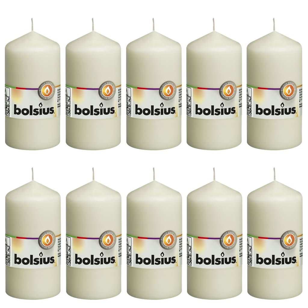 Bolsius Pillar Candles 8 pcs 130x68 mm Wine Red