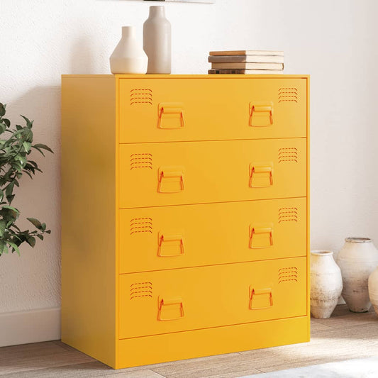 vidaXL Sideboard Mustard Yellow 67x39x83 cm Steel