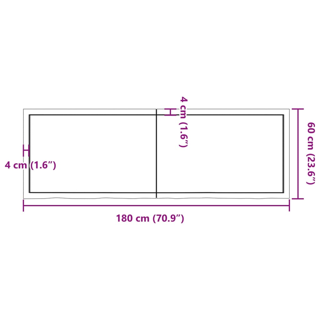 vidaXL Wall Shelf Dark Brown 180x60x(2-6) cm Treated Solid Wood Oak