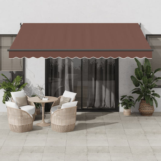 vidaXL Manual Retractable Awning Brown 400x300 cm