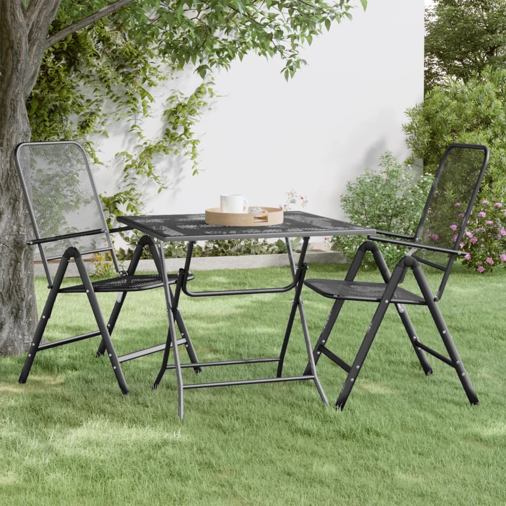 vidaXL Garden Table 80x80x72 cm Expanded Metal Mesh Anthracite