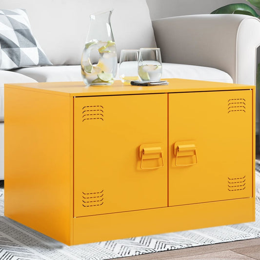 vidaXL Coffee Table Mustard Yellow 67x50x44 cm Steel