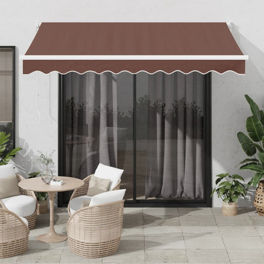 vidaXL Automatic Retractable Awning Brown 300x250 cm