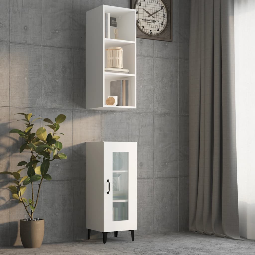 vidaXL Wall Cabinet Concrete Grey 34.5x32.5x90 cm Engineered Wood