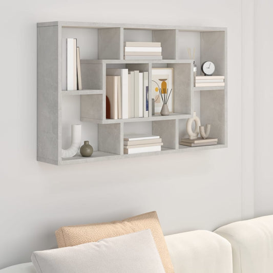 vidaXL Wall Shelf Concrete Grey 85x16x52.5 cm Engineered Wood