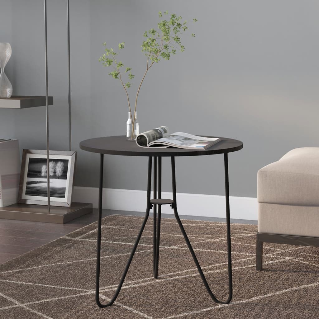 vidaXL Tea Table Black 48 cm MDF and Iron