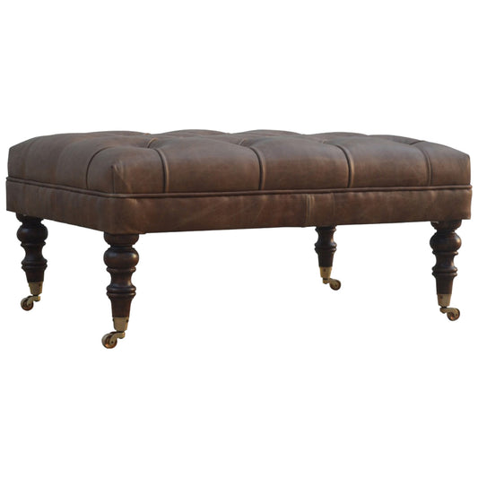 Buffalo Leather Ottoman