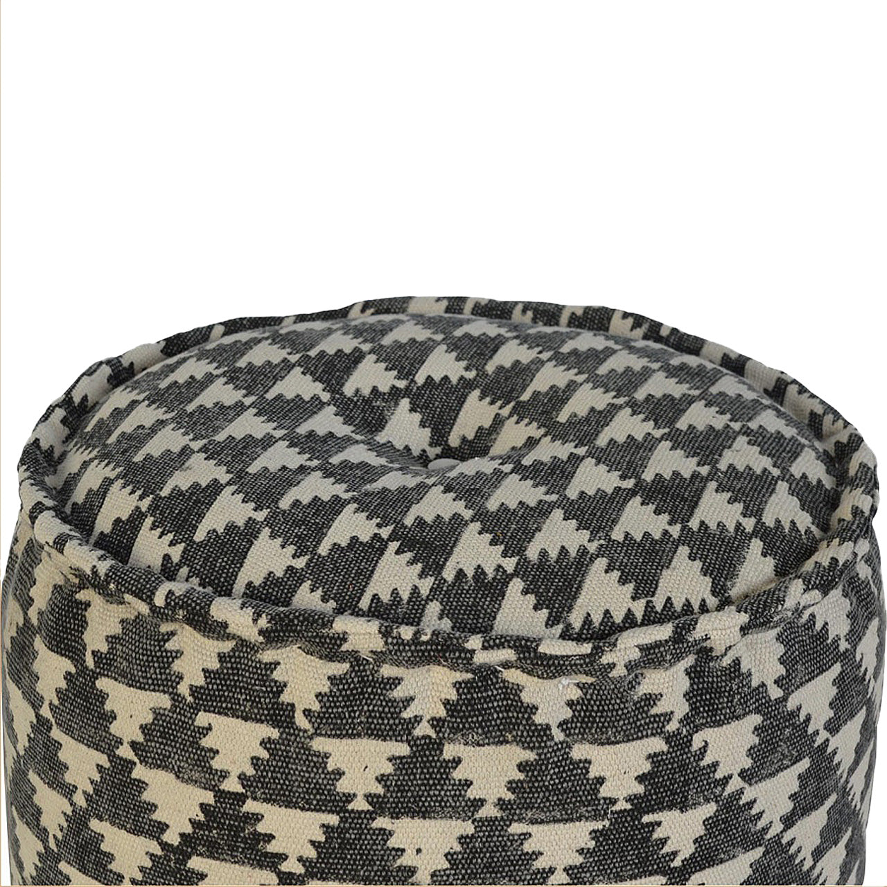 Jute Durrie Round Footstool