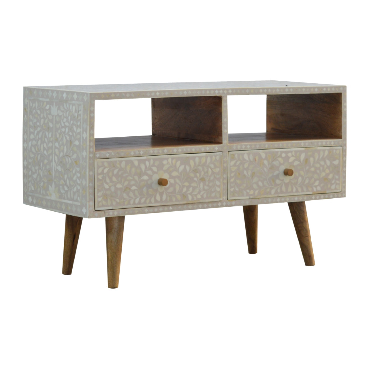 Floral Bone Inlay Media Unit