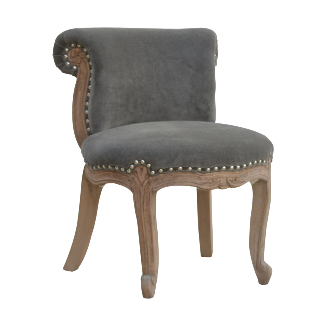 grey-velvet-studded-chairat Willow and Wine!