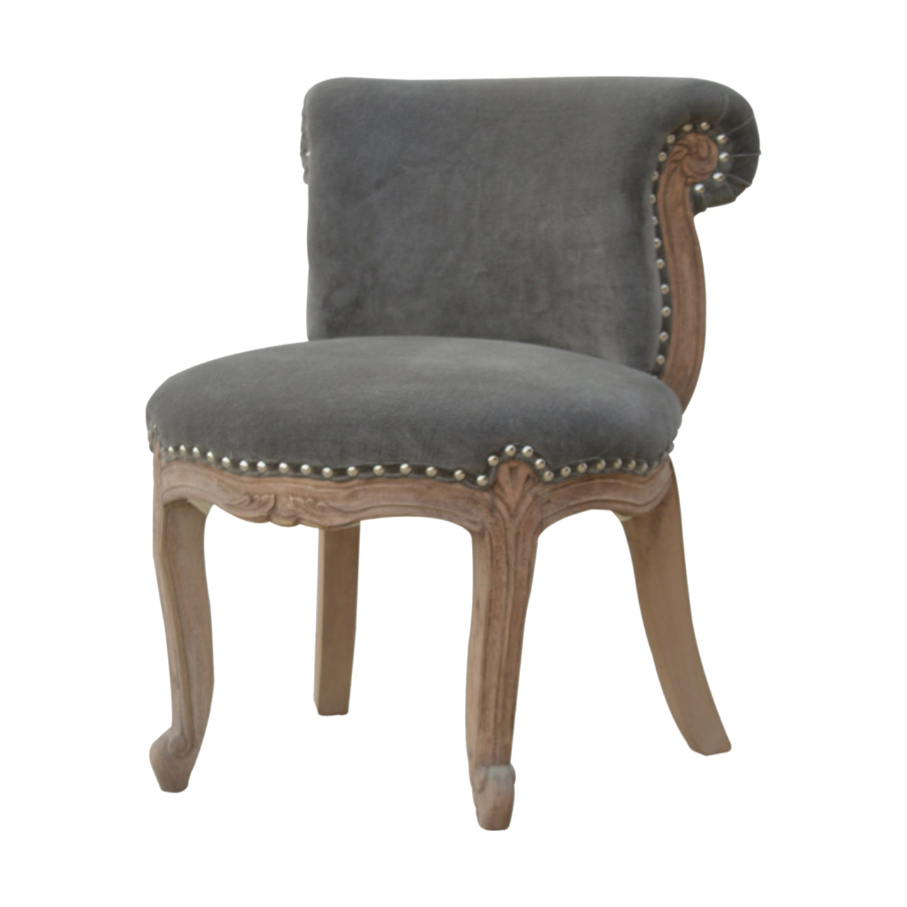 grey-velvet-studded-chairat Willow and Wine!