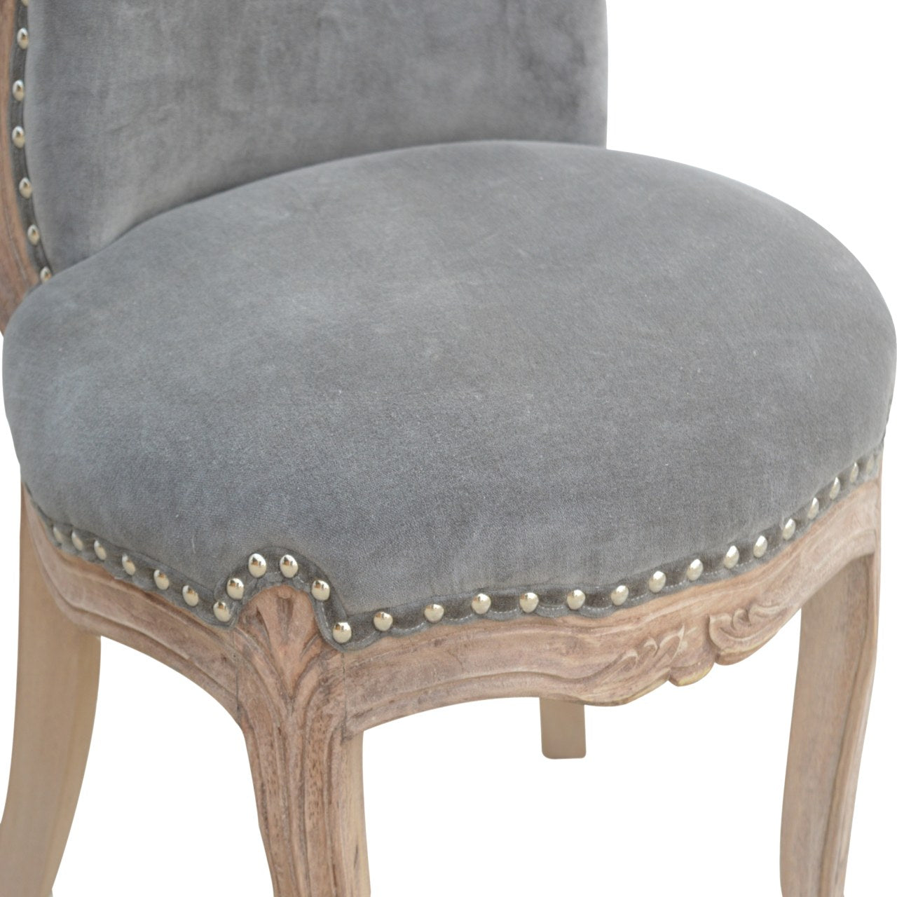 grey-velvet-studded-chairat Willow and Wine!