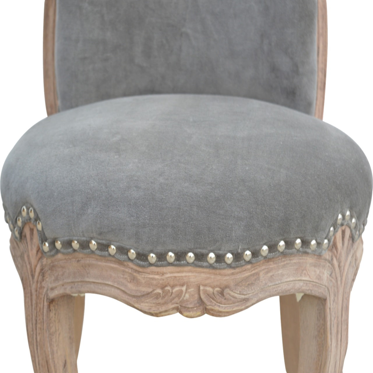 grey-velvet-studded-chairat Willow and Wine!