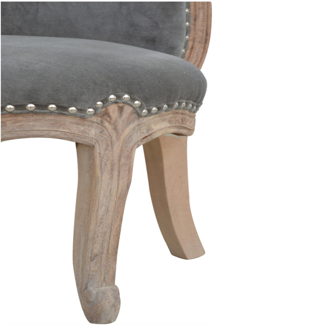 grey-velvet-studded-chairat Willow and Wine!