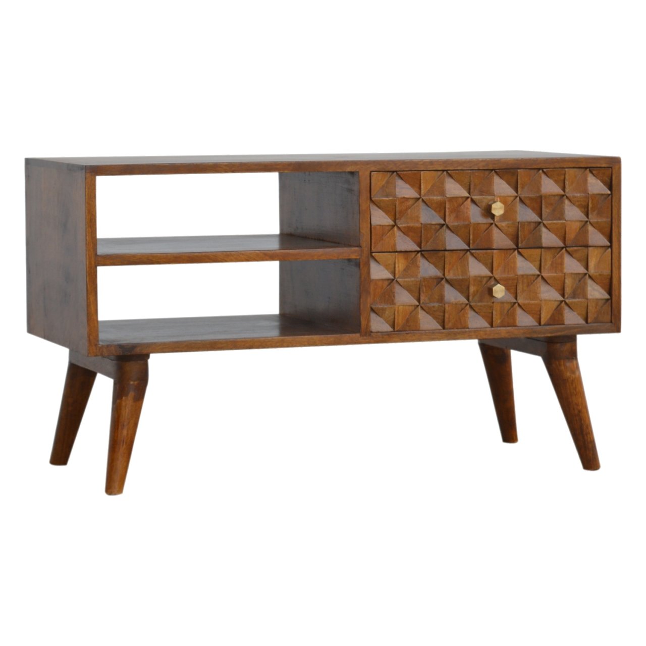 Chestnut Diamond Carve Media Unit