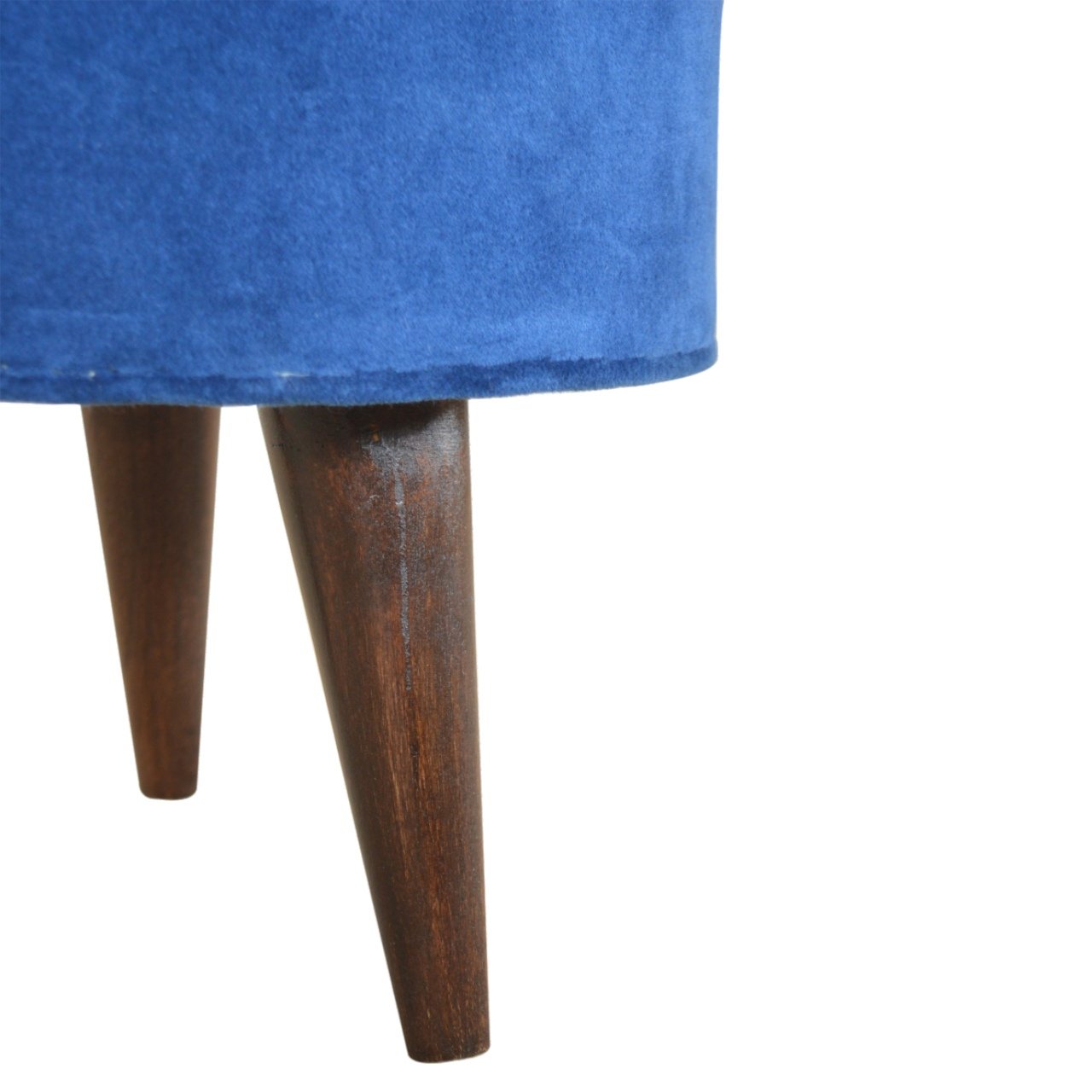 Royal Blue Velvet Nordic Footstool